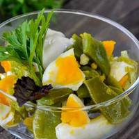 Салат із стручкової квасолі і яйця