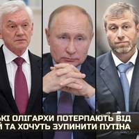 Російські олігархи потерпають від санкцій та хочуть зупинити Путіна