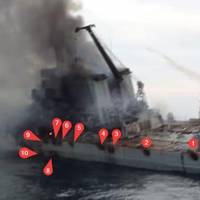 У мережі зявились перші фото підбитого крейсера 